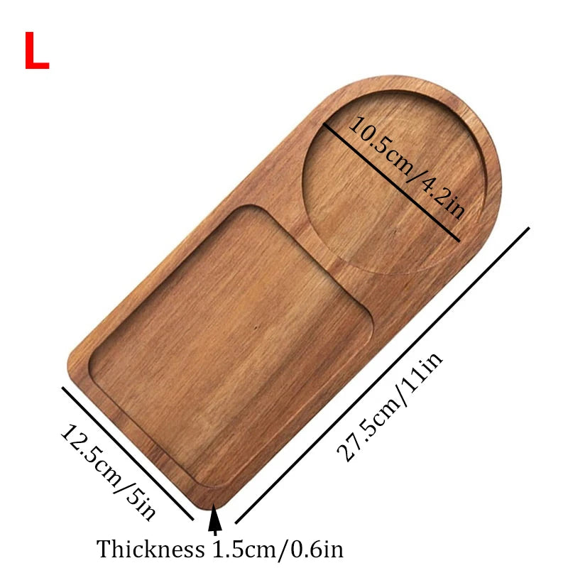 Solid Wood Coffee & Snack Tray – Modern Breakfast Serving Board
